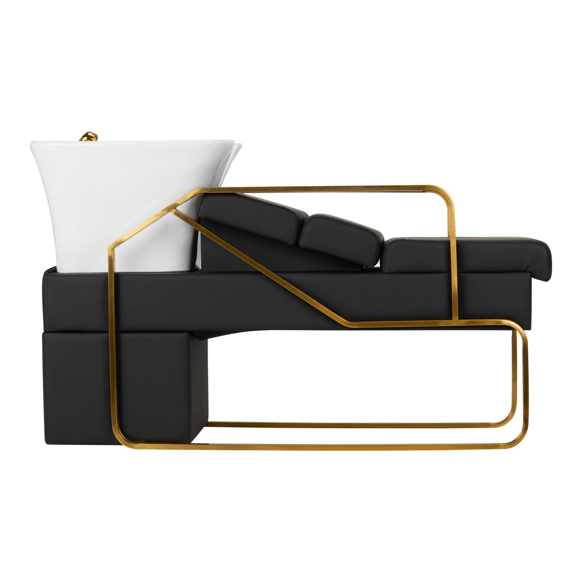Gabbiano Hair Wash Unit Emma Black Gold - full product view on a white background