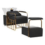 Gabbiano Hair Wash Unit Mayka Black - full product view at an angle on a white background