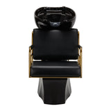 Gabbiano Hair Wash Unit Prato Gold & Black - close-up of a functional part of the basin unit