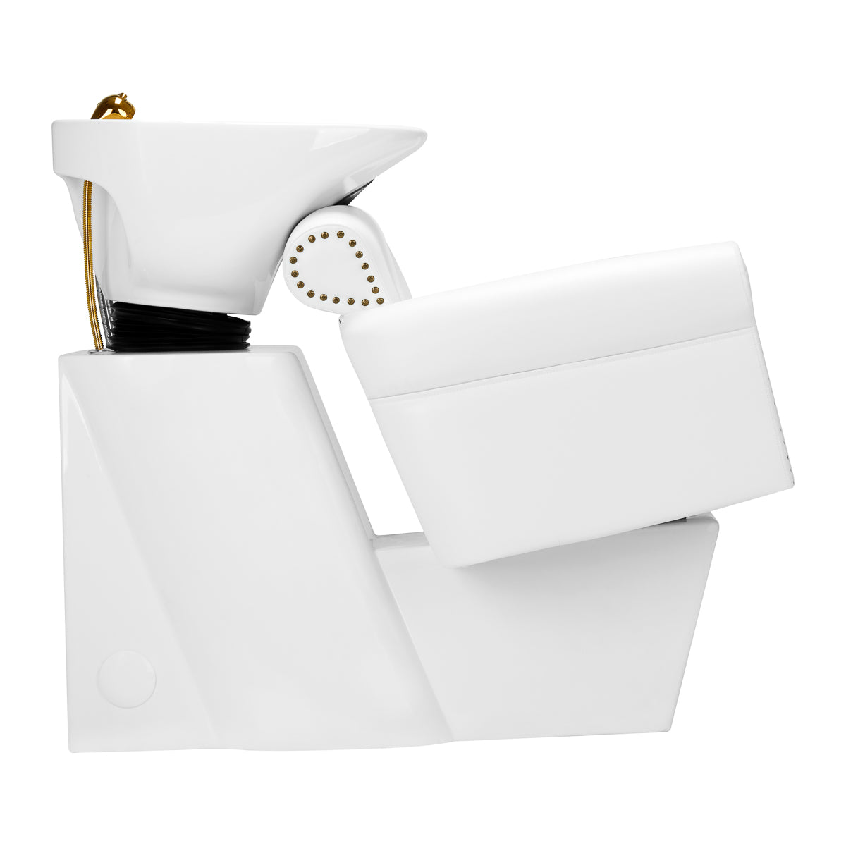 Gabbiano Hairdressing Backwash Unit Berlin Gold & White - full product view on a white background