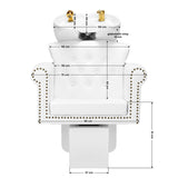 Gabbiano Hairdressing Backwash Unit Berlin Gold & White - rear view showing the basin connections