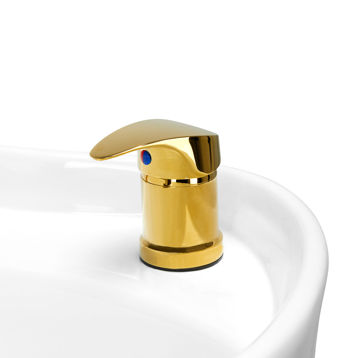 Gabbiano Hairdressing Backwash Unit Berlin Gold & White - close-up of a functional part of the basin unit