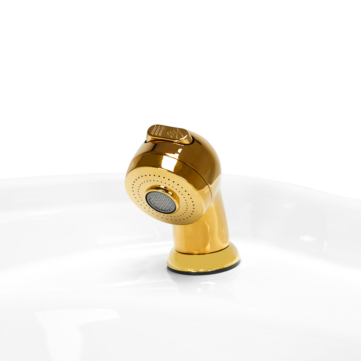 Gabbiano Hairdressing Backwash Unit Berlin Gold & White - close-up of a functional part of the basin unit