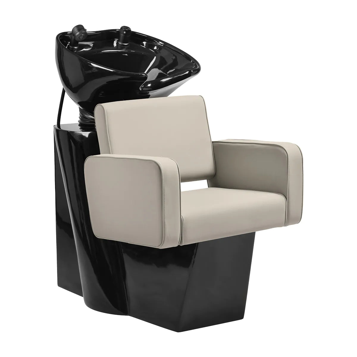 Gabbiano Hairdressing Backwash Unit Bilbao Grey Beige - full product view at an angle on a white background