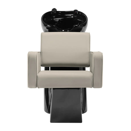 Gabbiano Hairdressing Backwash Unit Bilbao Grey Beige - full product view on a white background