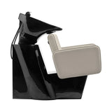 Gabbiano Hairdressing Backwash Unit Bilbao Grey Beige - side view of the complete wash unit