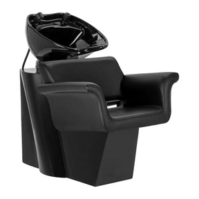 Gabbiano Hairdressing Backwash Unit Lucca Black - full product view at an angle on a white background
