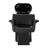 Gabbiano Hairdressing Backwash Unit Lucca Black - front view of the complete wash unit