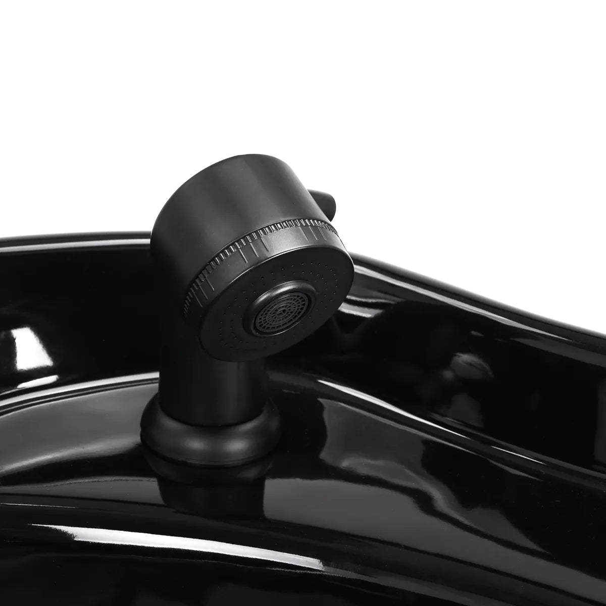 Gabbiano Hairdressing Backwash Unit Lucca Black - displayed in a professional treatment-room setting