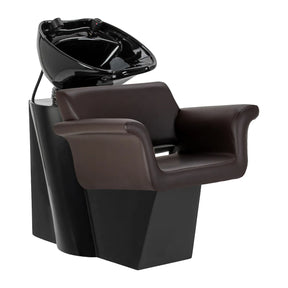 Gabbiano Hairdressing Backwash Unit Lucca Brown - full product view at an angle on a white background