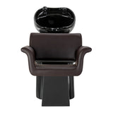 Gabbiano Hairdressing Backwash Unit Lucca Brown - front view of the complete wash unit