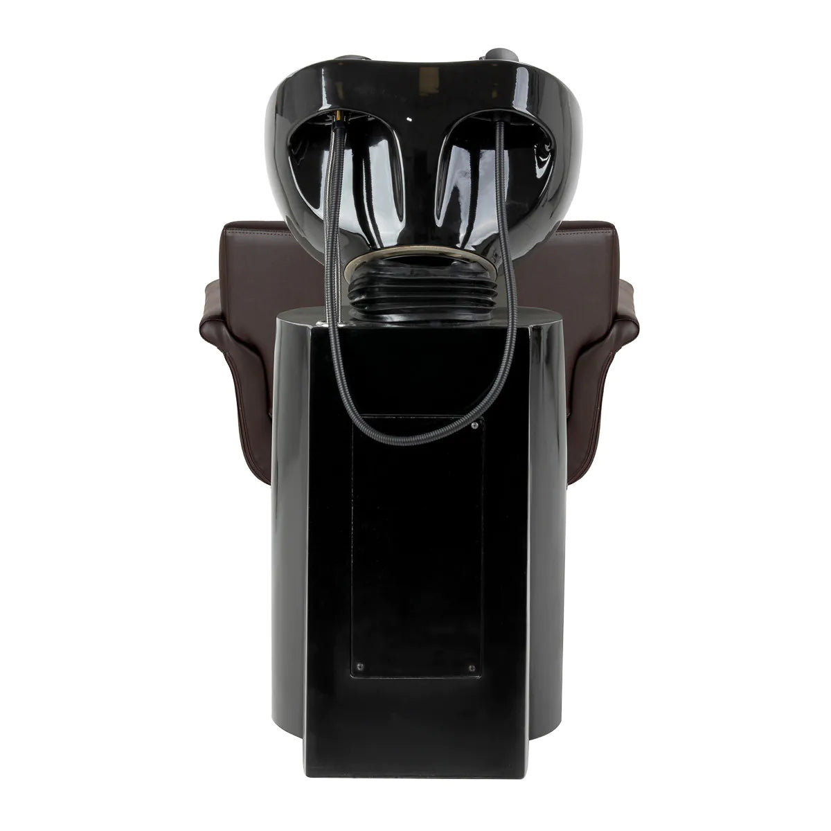 Gabbiano Hairdressing Backwash Unit Lucca Brown - side view of the complete wash unit
