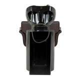 Gabbiano Hairdressing Backwash Unit Lucca Brown - side view of the complete wash unit