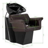 Gabbiano Hairdressing Backwash Unit Lucca Brown - rear view showing the basin connections