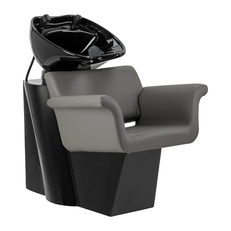 Gabbiano Hairdressing Backwash Unit Lucca Grey - full product view at an angle on a white background
