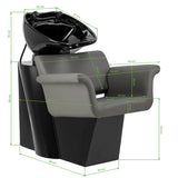 Gabbiano Hairdressing Backwash Unit Lucca Grey - rear view showing the basin connections