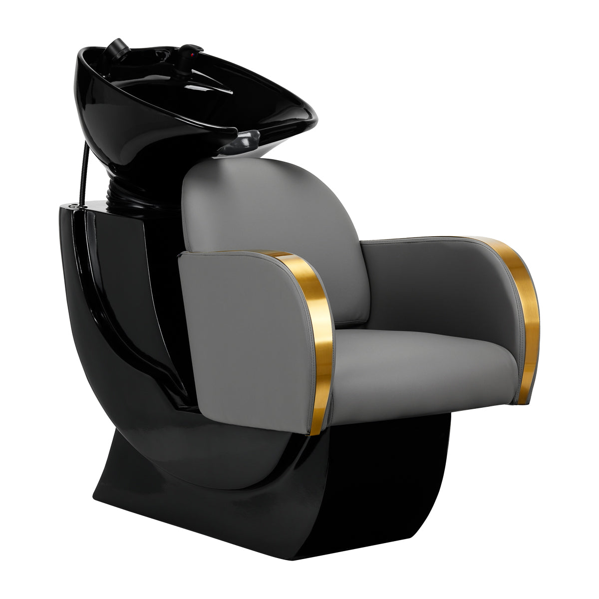 Gabbiano Hairdressing Backwash Unit Malaga Gold & Grey - full product view at an angle on a white background