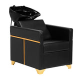 Gabbiano Hairdressing Backwash Unit Toledo Black - full product view at an angle on a white background