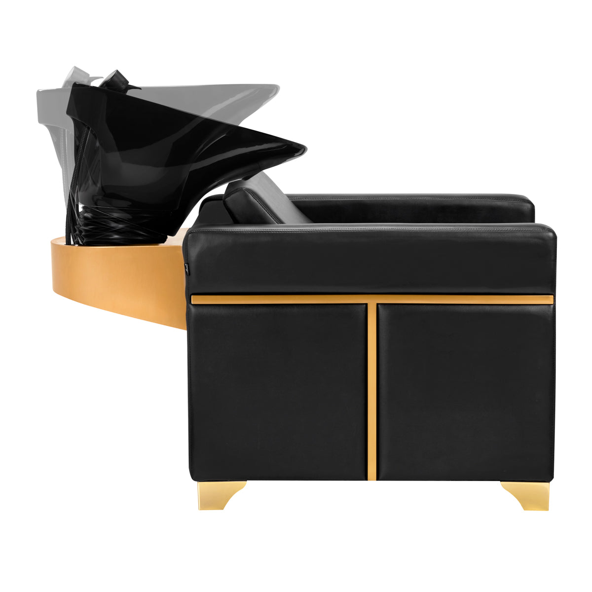 Gabbiano Hairdressing Backwash Unit Toledo Black - full product view on a white background