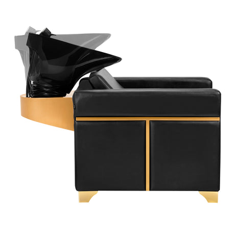 Gabbiano Hairdressing Backwash Unit Toledo Black - full product view on a white background