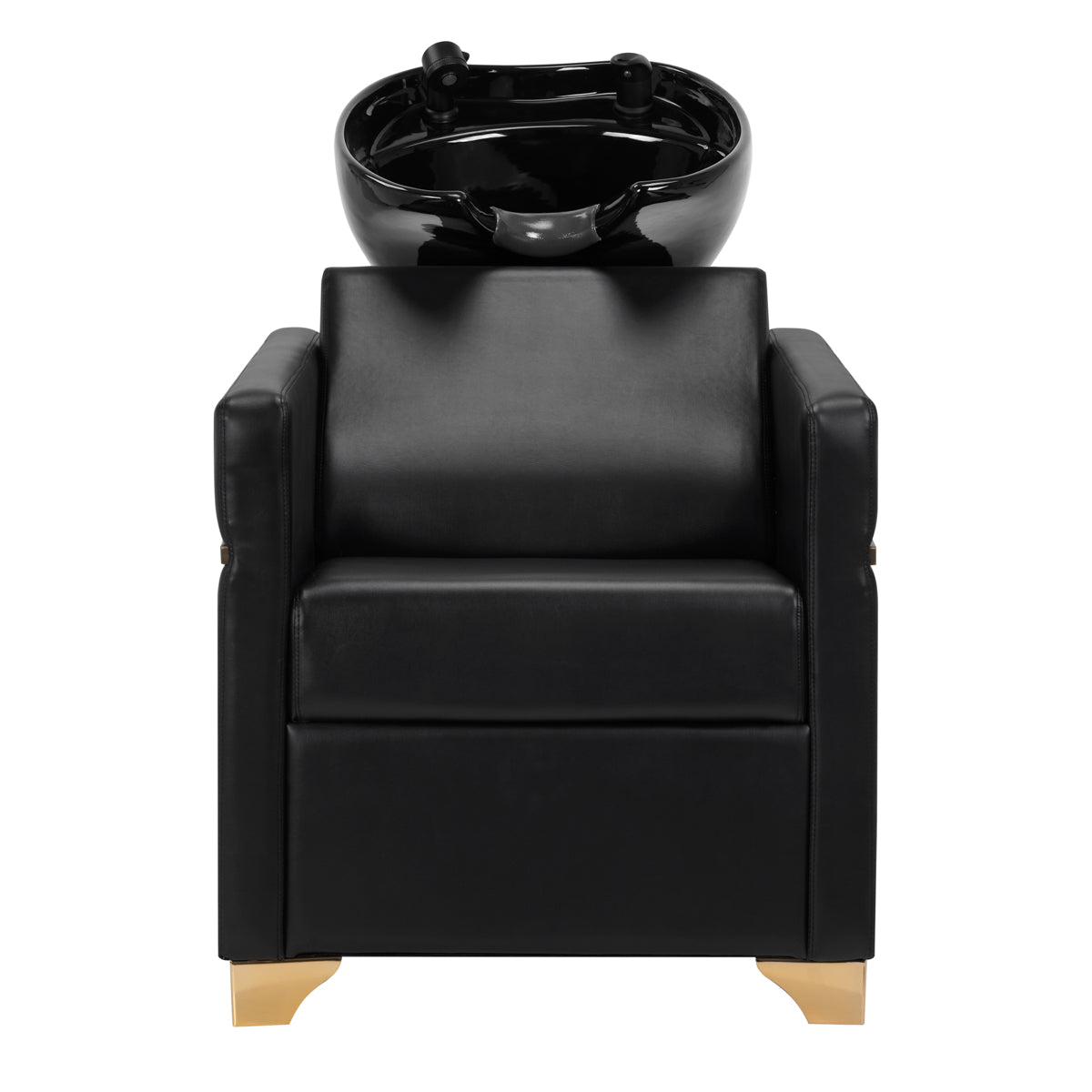 Gabbiano Hairdressing Backwash Unit Toledo Black - front view of the complete wash unit