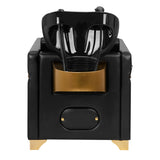 Gabbiano Hairdressing Backwash Unit Toledo Black - side view of the complete wash unit