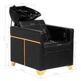 Gabbiano Hairdressing Backwash Unit Toledo Black - rear view showing the basin connections