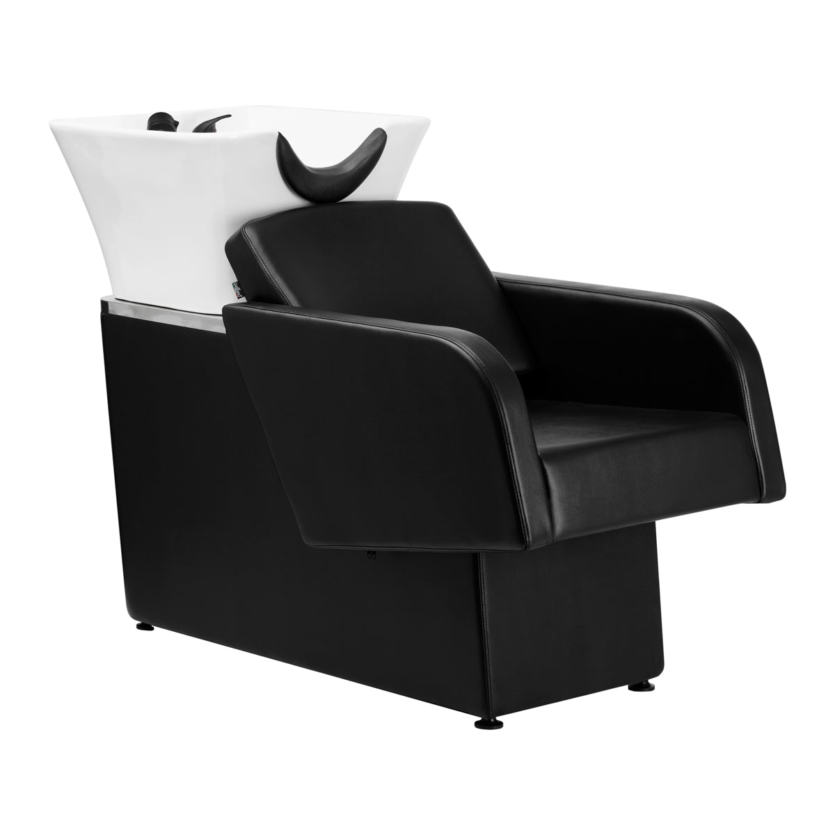 Gabbiano Hairdressing Backwash Unit Turyn Black - full product view at an angle on a white background