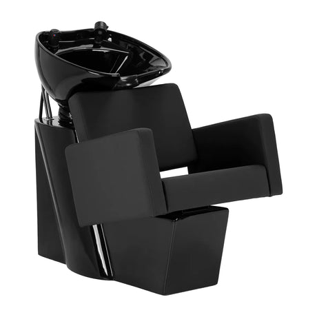 Gabbiano Hairdressing Backwash Unit Vitoria Black - full product view at an angle on a white background