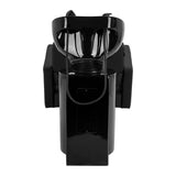 Gabbiano Hairdressing Backwash Unit Vitoria Black - front view of the complete wash unit