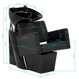 Gabbiano Hairdressing Backwash Unit Vitoria Black - side view of the complete wash unit