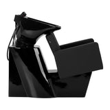 Gabbiano Hairdressing Backwash Unit Vitoria Black - rear view showing the basin connections