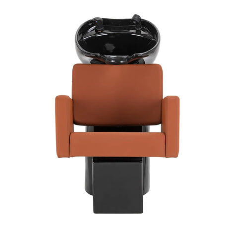 Gabbiano Hairdressing Backwash Unit Vitoria Brown - full product view on a white background