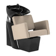 Gabbiano Hairdressing Backwash Unit Vitoria Grey Beige - full product view at an angle on a white background