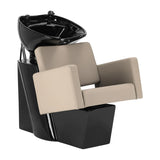 Gabbiano Hairdressing Backwash Unit Vitoria Grey Beige - full product view at an angle on a white background