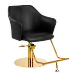 Gabbiano Hairdressing Chair B204G Black - angled front view on a white background