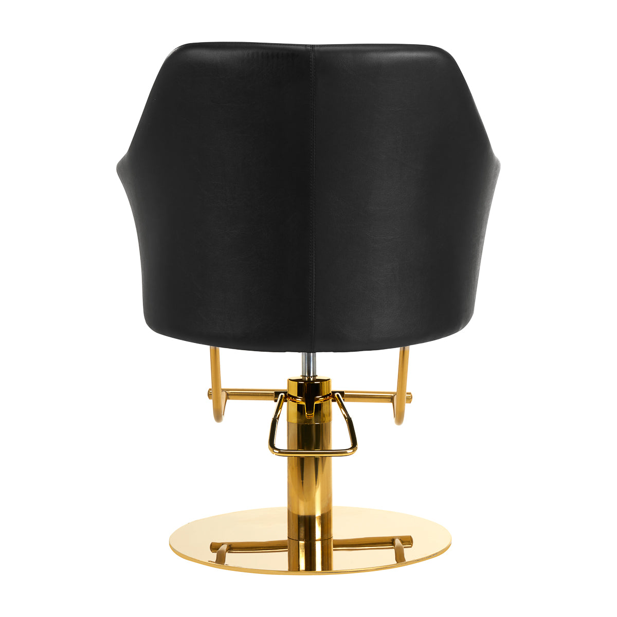 Gabbiano Hairdressing Chair B204G Black - close-up of the upholstery, frame and footrest details