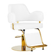 Gabbiano Hairdressing Chair Linz NQ White - angled front view on a white background