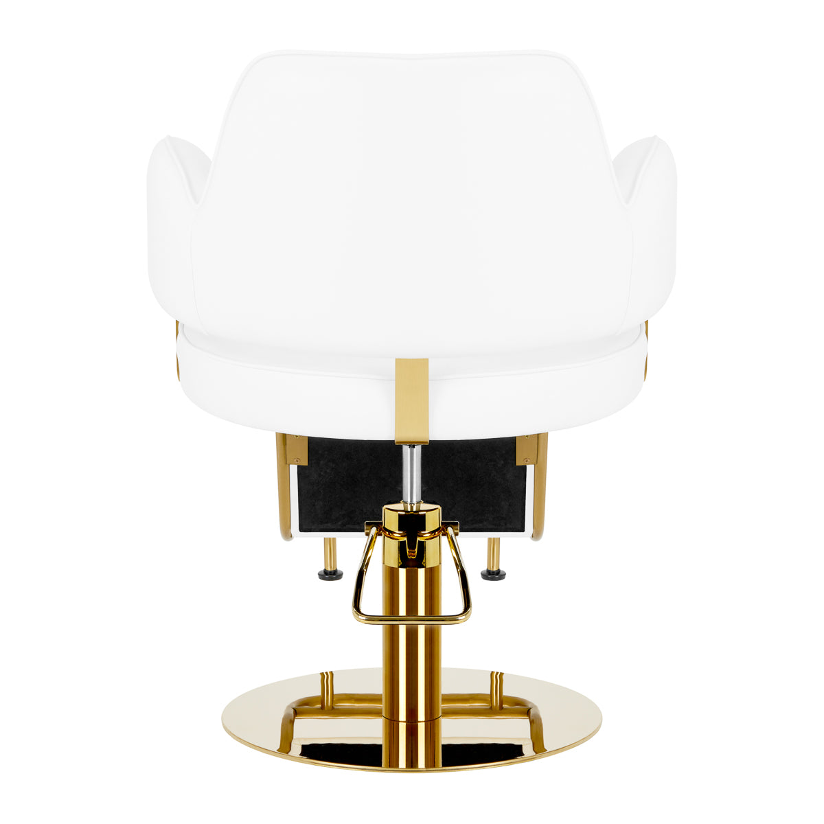 Gabbiano Hairdressing Chair Linz NQ White - close-up of the upholstery, frame and footrest details