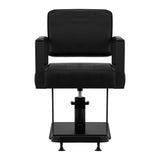 Gabbiano Hairdressing Chair Modena Black - close-up of the upholstery, frame and footrest details