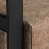 Gabbiano Hairdressing Chair Modena Old Brown - close-up of the upholstery and construction details