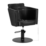 Gabbiano Hairdressing Chair Roma Black - side view on a white background