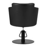 Gabbiano Hairdressing Chair Roma Black - close-up of the upholstery, frame and footrest details