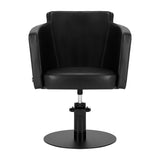 Gabbiano Hairdressing Chair Roma Black - close-up of the upholstery, frame and footrest details