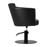 Gabbiano Hairdressing Chair Roma Black - close-up of the upholstery, frame and footrest details