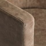 Gabbiano Hairdressing Chair Roma Old Brown - close-up of the upholstery and construction details