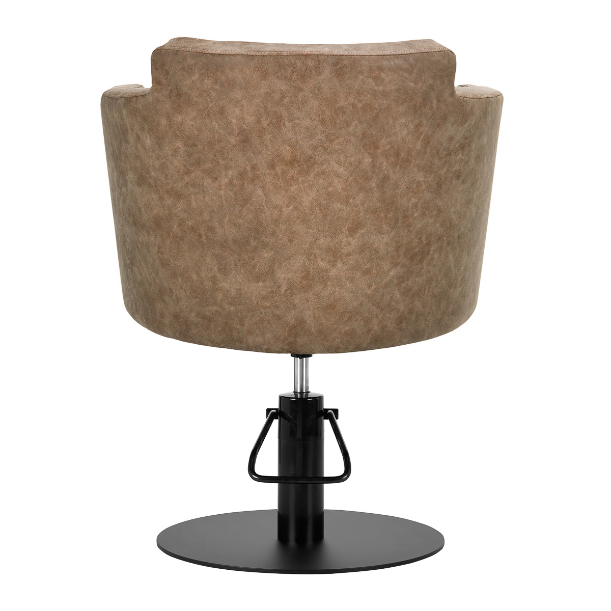 Gabbiano Hairdressing Chair Roma Old Brown - close-up of the upholstery, frame and footrest details