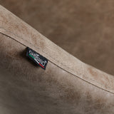 Gabbiano Hairdressing Chair Sevilla Old Brown - close-up of the upholstery and construction details