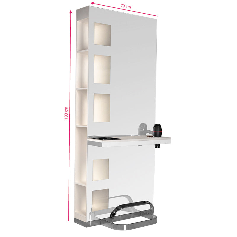 Gabbiano Hairdressing Console B058 Pearl - isolated on a white background