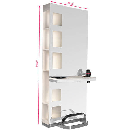 Gabbiano Hairdressing Console B058 Pearl - isolated on a white background